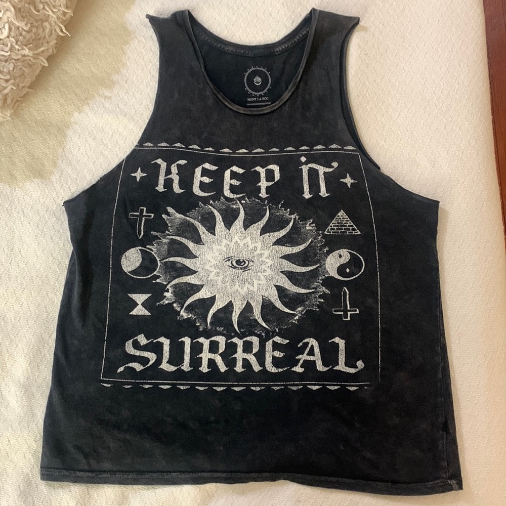 Urban Outfitters Black Graphic 'Keep It Surreal' Tank Top